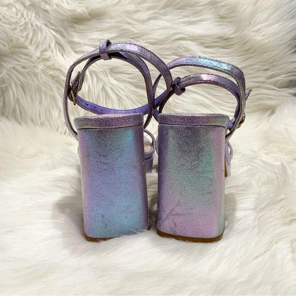 BP. Reynna Platform Heel Sandal In Purple Metallic - Picture 6 of 7